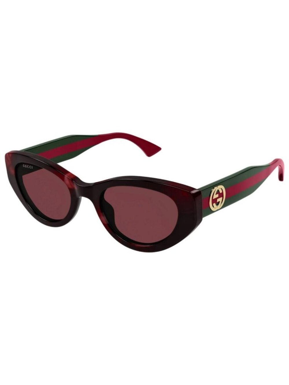 New Gucci Womens Cat Eye Havana Green Red Fashion Designer Sunglasses